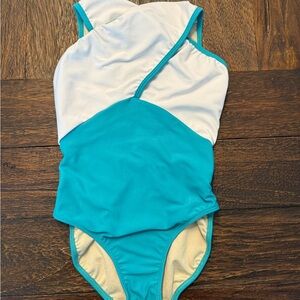 Five Dancewear Teal and White Leotard